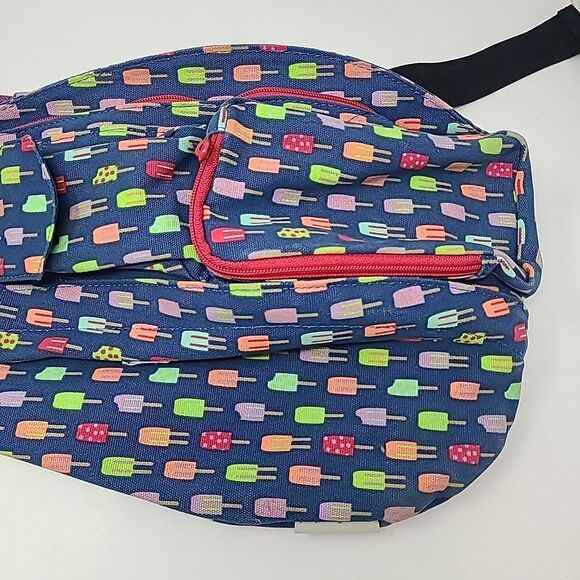 KAVU Crossbody Backpack Sling Rope Blue Multicolor Popsicle Ice Cream Print - Picture 4 of 10